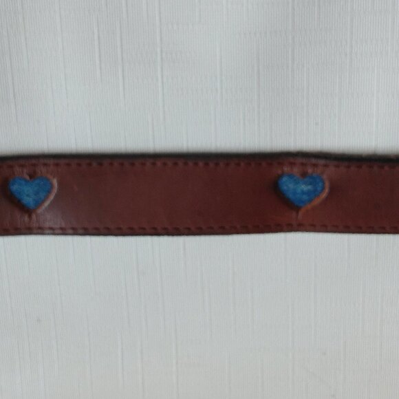 NORTHERN REFLECTIONS DENIM HEART LEATHER BELT Women's Size Medium Made i… - Picture 3 of 7